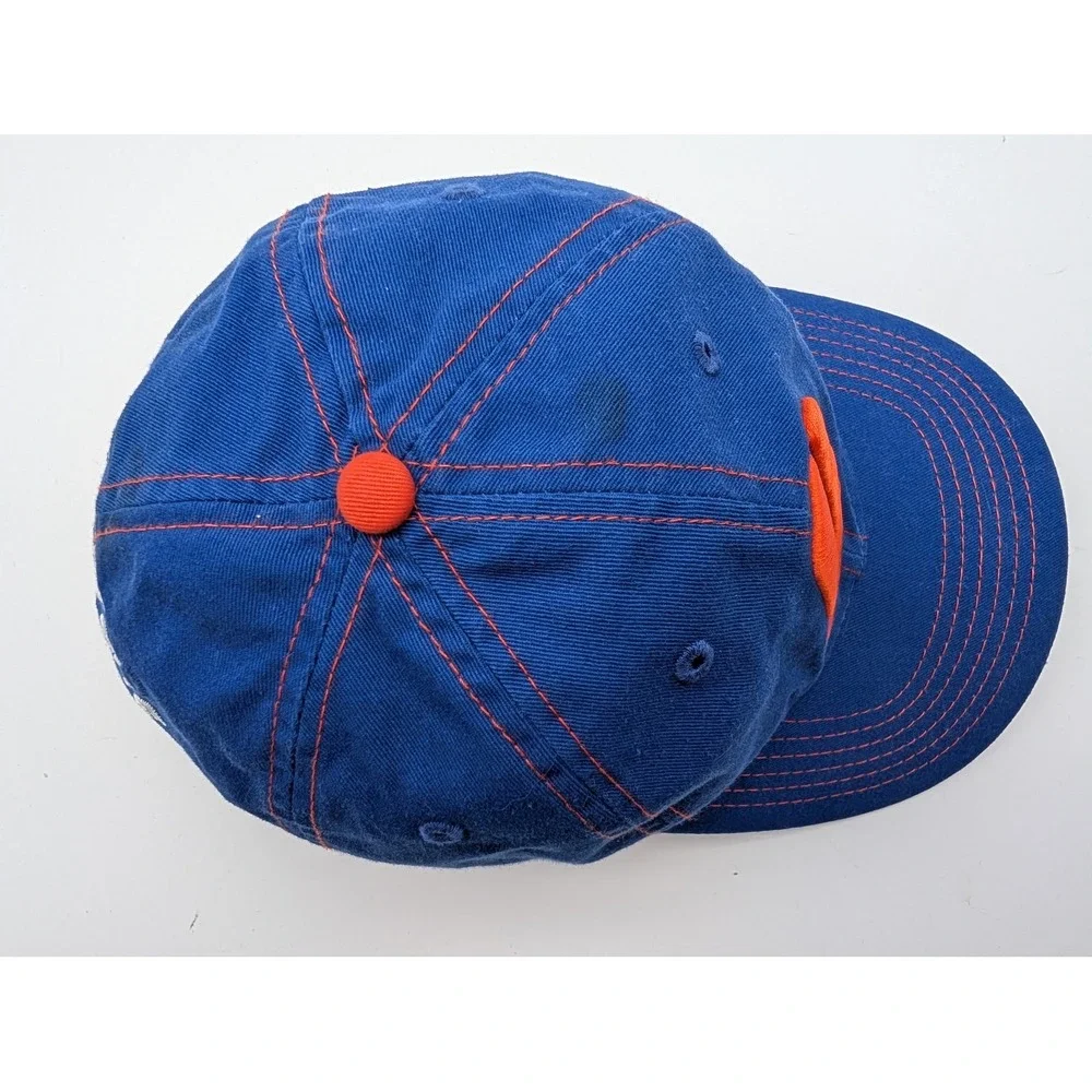 Bridgestone Golf Hat Blue Orange Embroidered Logo Adjustable Strapback Cap